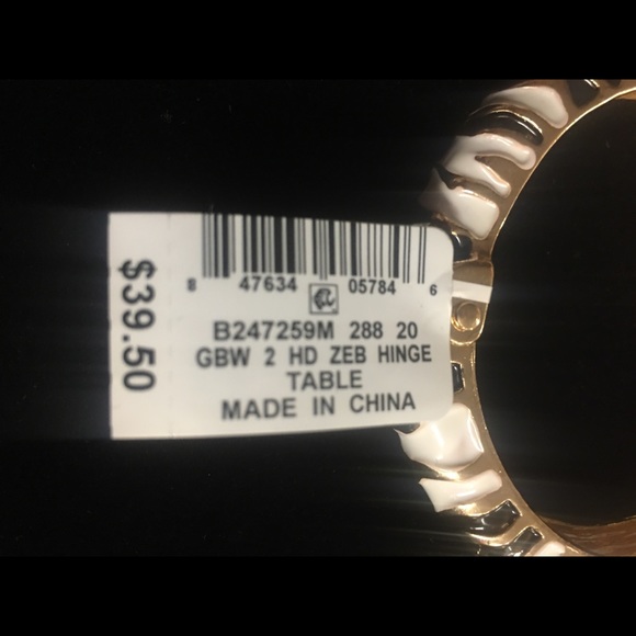 Gold, black and white bling zebra clasp bracelet - Picture 8 of 8